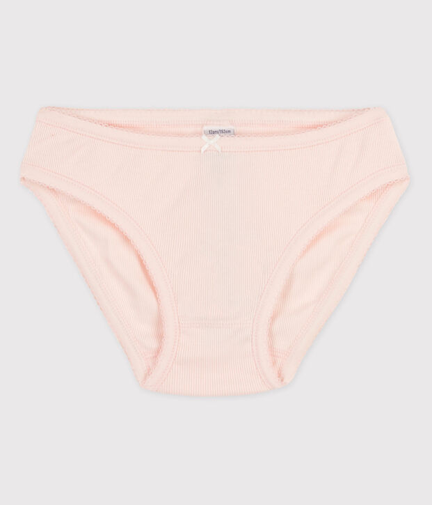 Culotte petite fille en coton rose clair