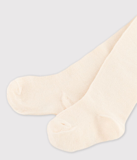 Collant bébé uni en coton écru AVALANCHE