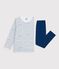 Pyjama  en velours wit/blauw/multicouleur