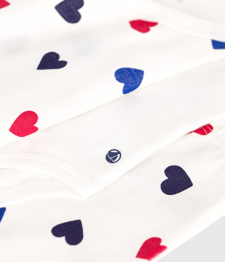 Ensemble 3 pi&egrave;ces en coton b&eacute;b&eacute; blanc/multicouleur