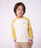 Katoenen T-shirt met lange mouwen en colorblock voor kinderen ecru/multicouleur
