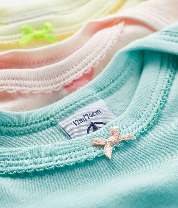 Set van 3 rompertjes panter met korte mouwen voor baby meisjes multicouleur