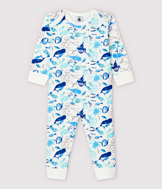 Dors-bien sans pression fonds marins bébé en coton blanc MARSHMALLOW/blanc MULTICO
