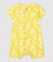 Combinaison courte imprimée Hawaï en popeline bio bébé jaune ORGE/blanc MARSHMALLOW