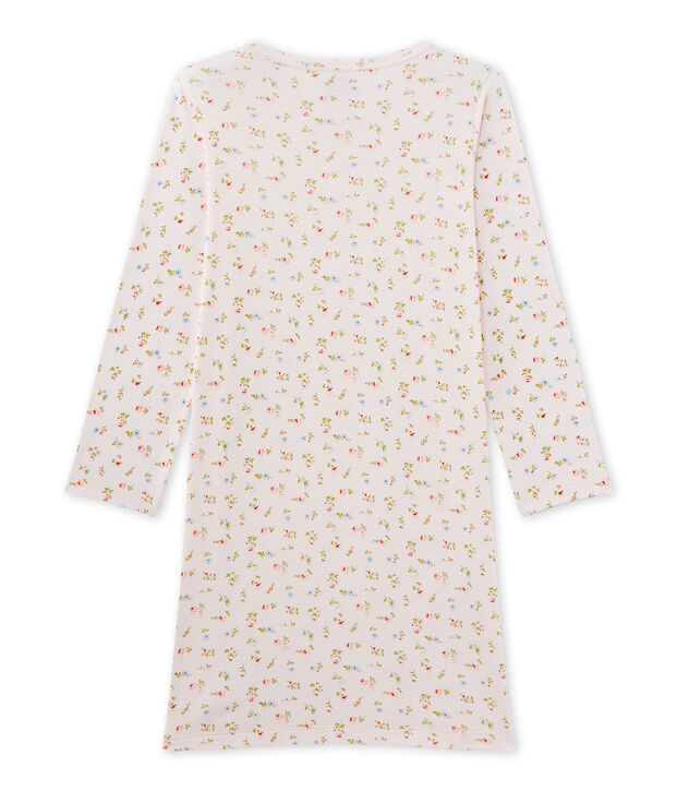 Chemise de nuit fille &agrave; imprim&eacute; petites fleurs rose/multicouleur
