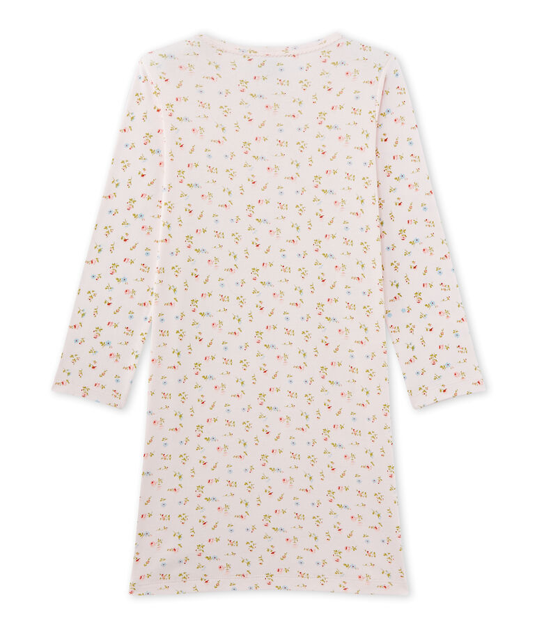 Chemise de nuit fille &agrave; imprim&eacute; petites fleurs roze/multicouleur