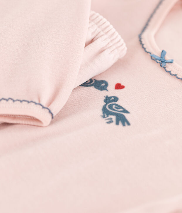 Fluwelen meisjespyjama roze