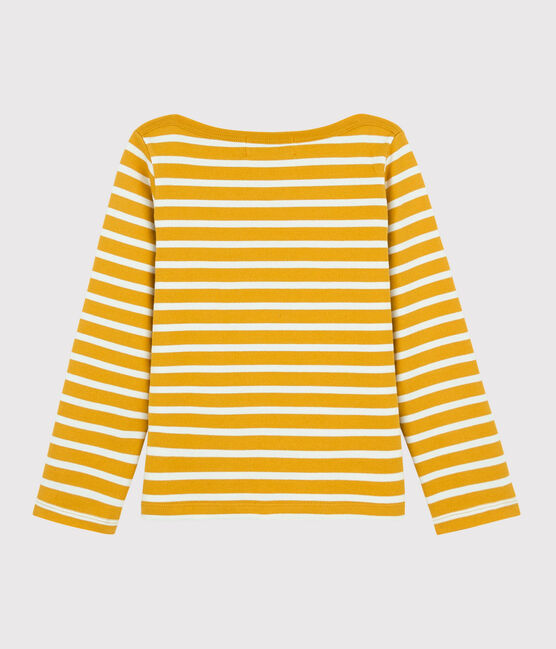 Marinière iconique enfant garçon jaune BOUDOR/blanc MARSHMALLOW