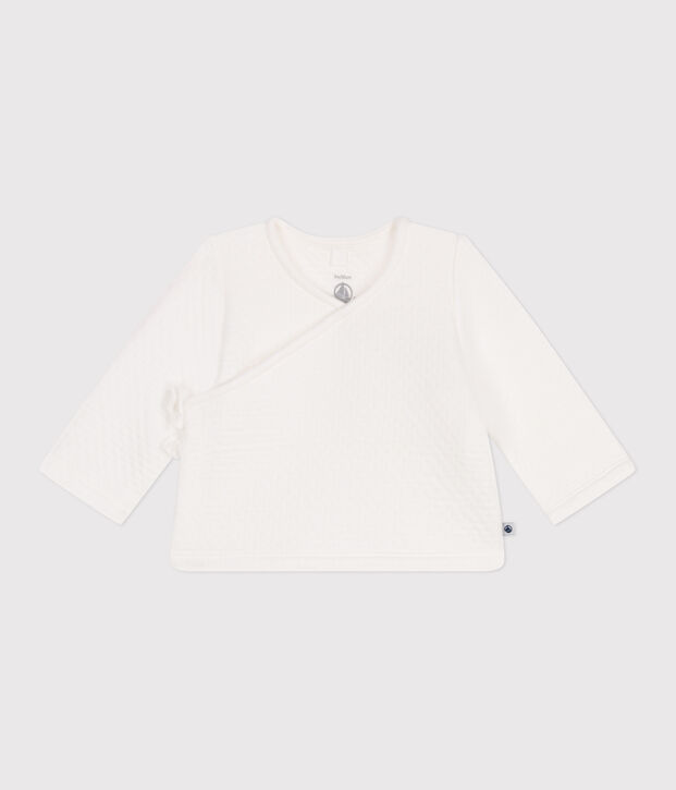 Babytruitje van gewatteerde tubic uit katoen wit