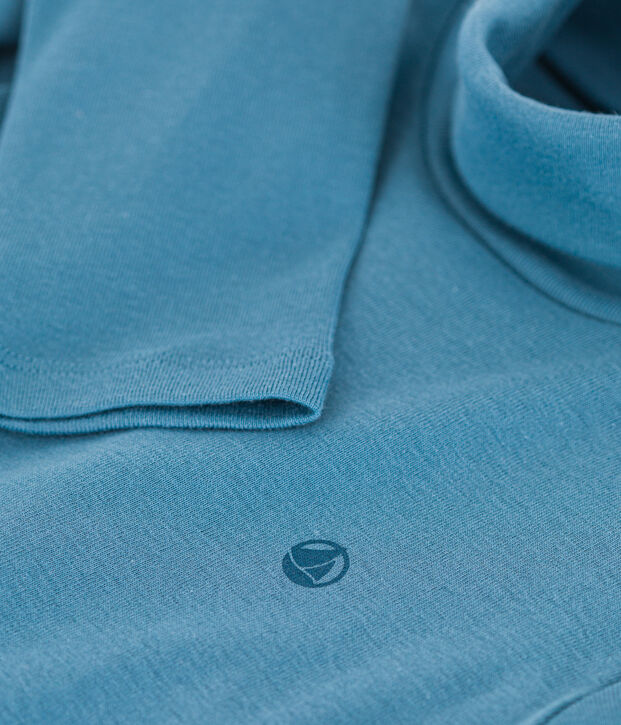 Sous-pull en coton enfant fille / gar&ccedil;on bleu