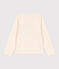 Tee-shirt manches longues en coton enfant fille écru AVALANCHE