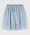 Effen rok van tule met pailletjes voor kinderen blauw CO2/ ARGENT