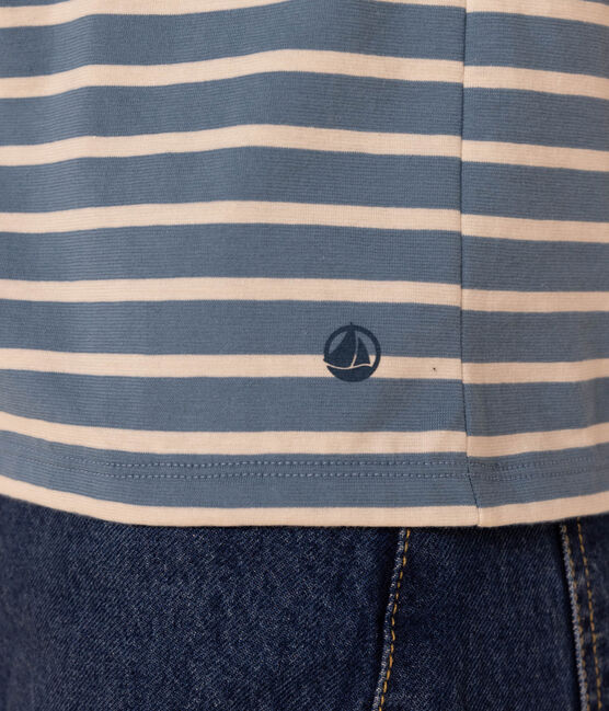 LE DROIT, katoenen T-shirt voor dames met V-hals POLOCHON/ AVALANCHE
