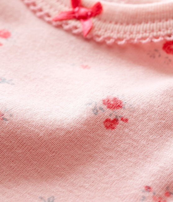 Body met korte mouwen voor babymeisjes roze JOLI/wit MULTICO