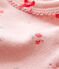 Body met korte mouwen voor babymeisjes roze JOLI/wit MULTICO