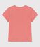 T-shirt manches courtes en coton enfant fille rose PAPAYE