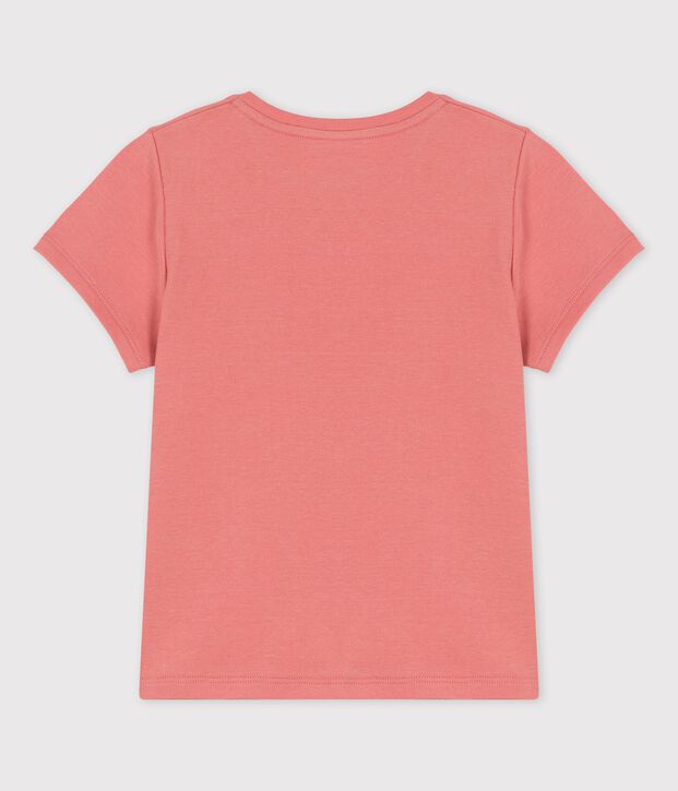 T-shirt manches courtes en coton enfant fille rose