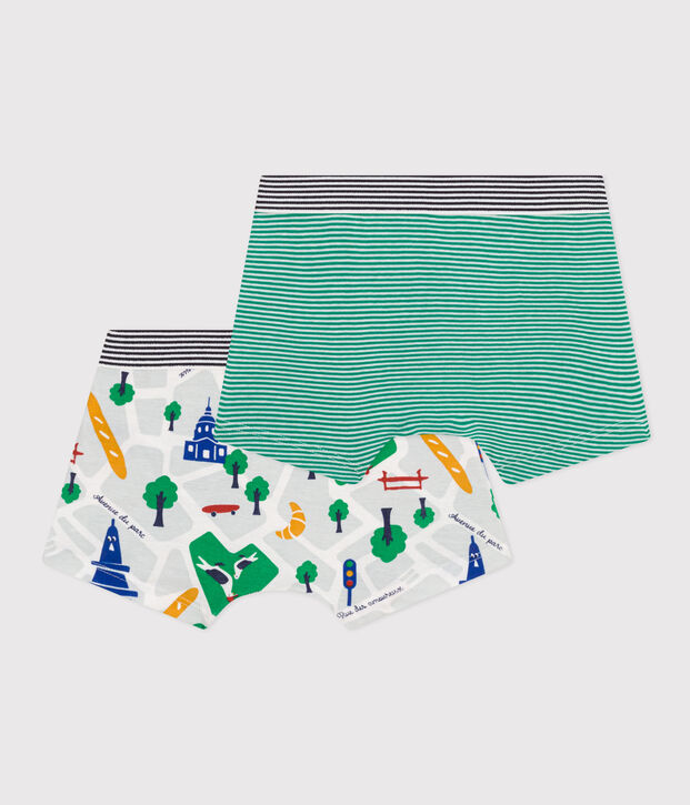Set met twee katoenen boxershorts met motief van Parijs voor kinderen multicouleur