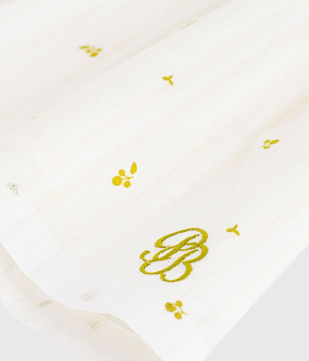 Robe b&eacute;b&eacute; en coton sans manches imprim&eacute;e fleurs blanc/vert