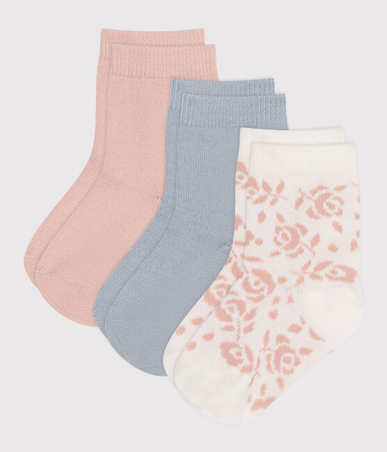 3 paires de chaussettes en coton fleurs bébé variante 1