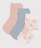 3 paires de chaussettes en coton fleurs bébé variante 1
