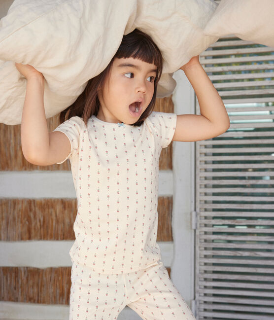 Katoenen capri pyjama met bloemenprint voor kinderen wit AVALANCHE/ MULTICO
