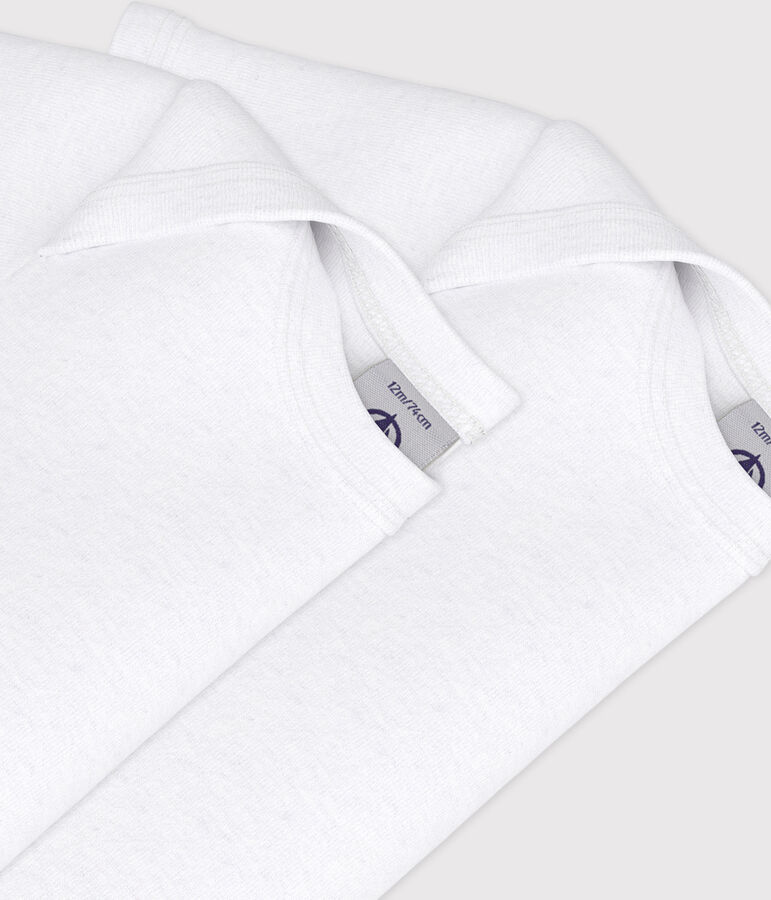 Lot de 2 bodies blancs manches courtes b&eacute;b&eacute; multicouleur