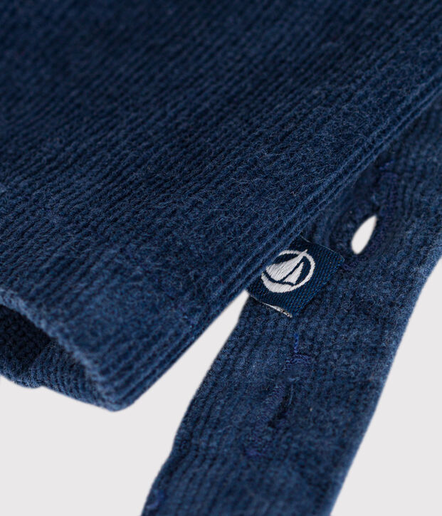 Robe sans manche en velours b&eacute;b&eacute; bleu fonc&eacute;