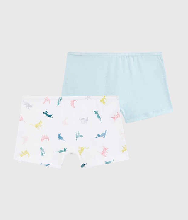 Lot de 2 shorties chats color&eacute;s petite fille multicouleur