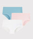 Lot de 3 shorties pois argent petite fille en coton biologique  et elasthanne
