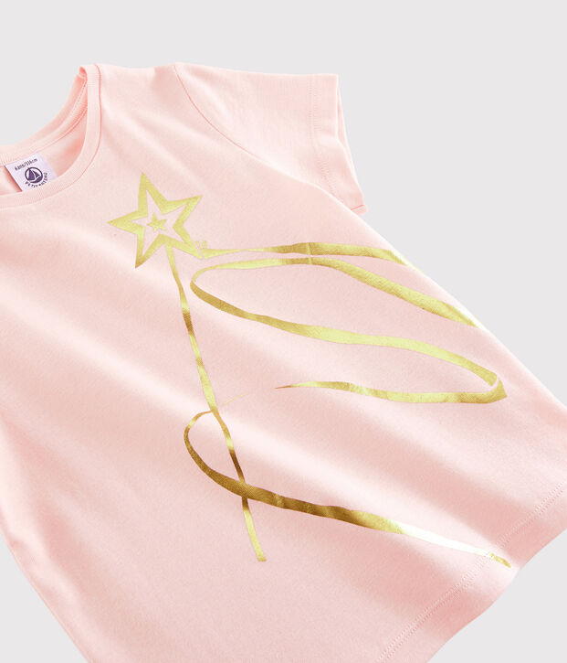 Katoenen T-shirt met korte mouwen voor meisjes roze