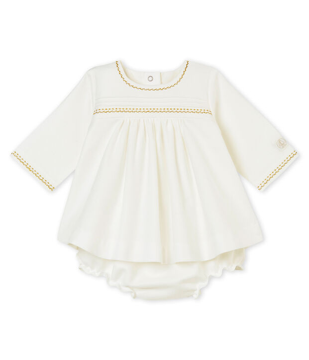 Jurk en pofbroekje voor babymeisjes wit
