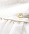 Jurk met lange mouwen twee soorten materiaal babymeisje wit MARSHMALLOW/geel OR