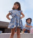 Robe imprimée sans manche en popeline enfant fille