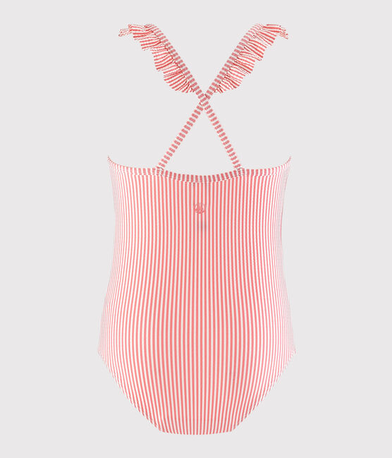 1-delig gerecycled badpak meisje roze GRETEL/wit MARSHMALLOW
