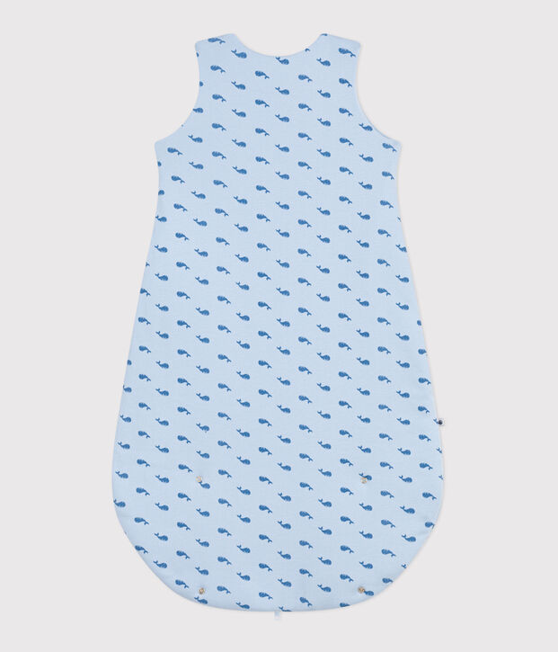 Katoenen babytrappelzakje met walvisprint TOG 2 blauw/blauw