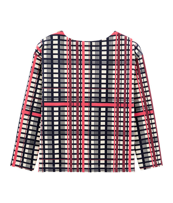 Marinièretrui met ruitjes vrouwen beige COQUILLE/wit MULTICO