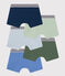 Set met 5 effen boxershorts van katoen voor kinderen variante 1
