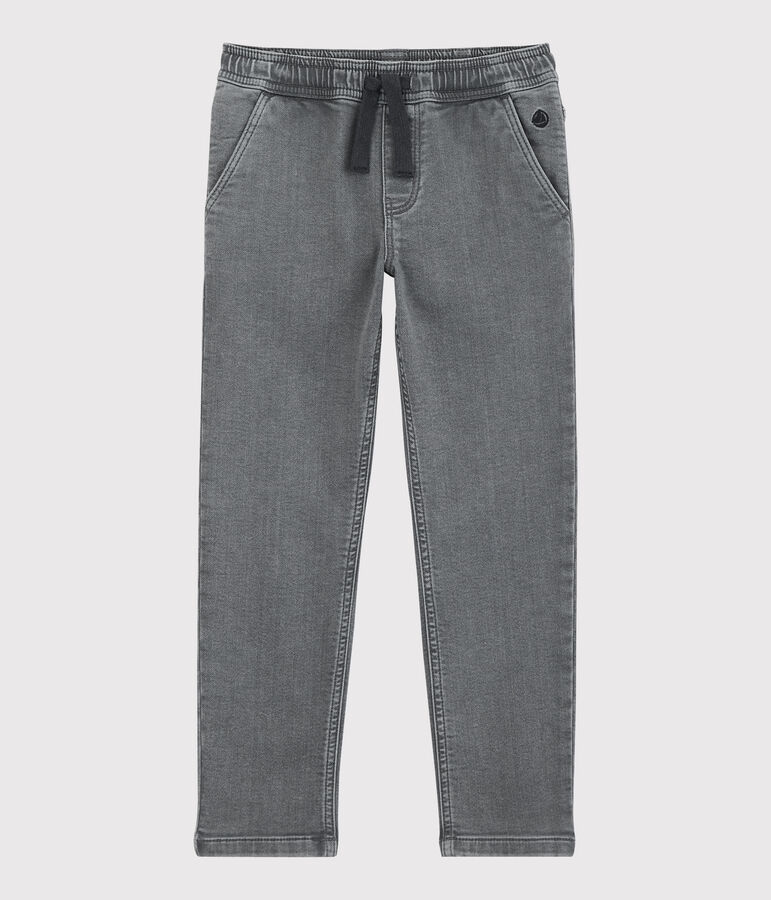 Broek in verantwoord denim voor jongens, regular fit grijs