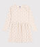 Meisjesjurk met lange mouwen in bedrukte tubic beige AVALANCHE/ ARGENT