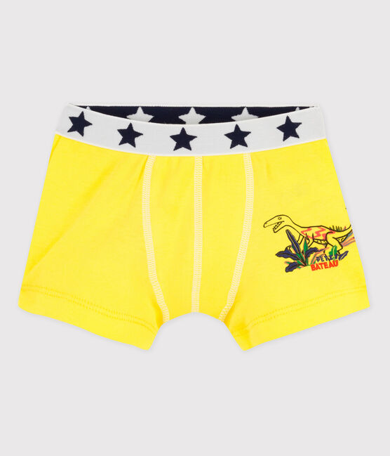 Katoenen boxershort voor jongens geel EBLOUIS