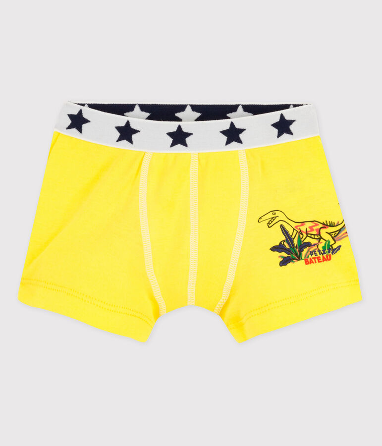 Katoenen boxershort voor jongens geel