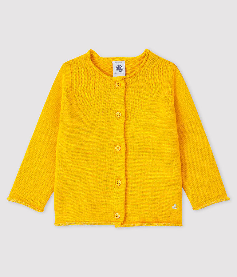 Cardigan met lange mouwen voor baby meisje geel BOUDOR