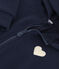 Fleece sweatshirt met rits en capuchon voor meisjes blauw SMOKING