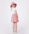 Jupe enfant en coton fleurie rose CHARME/blanc MARSHMALLOW