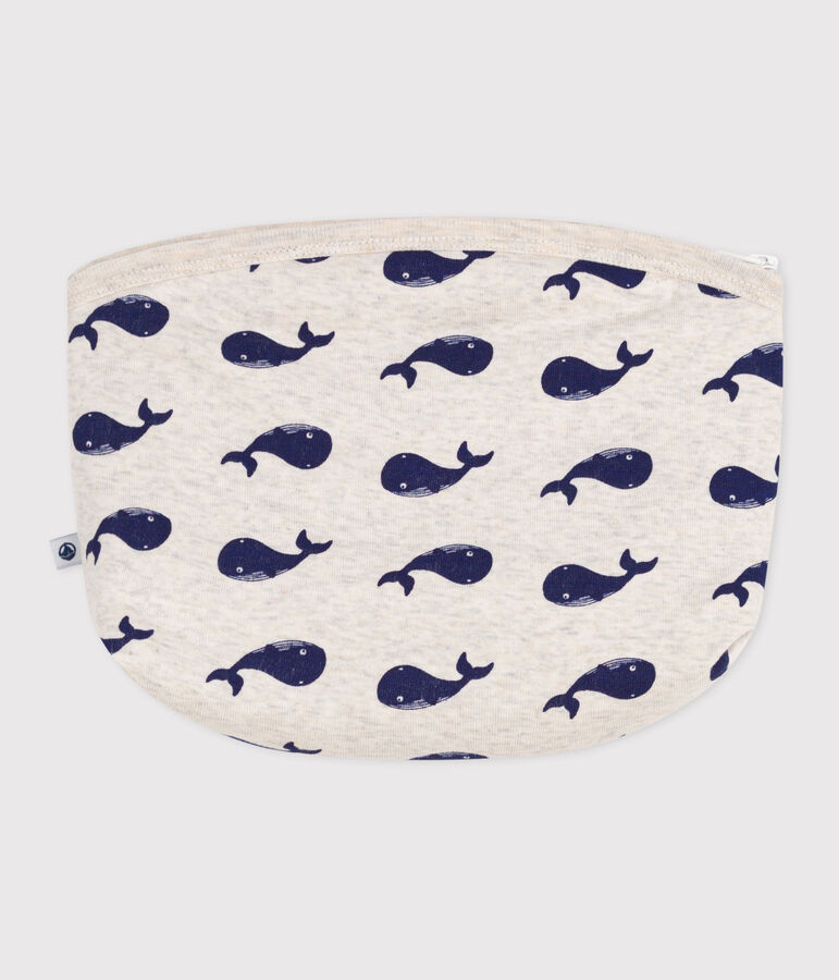 Pochette b&eacute;b&eacute; en coton baleine beige/bleu