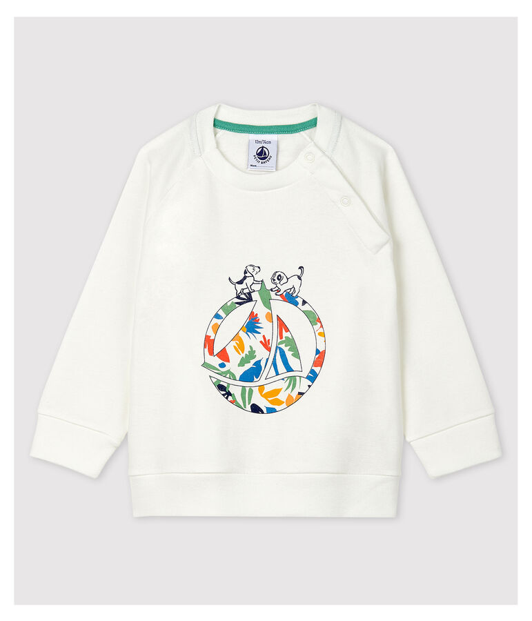 Katoenen sweatshirt voor baby's. wit