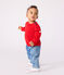 Pull marin bébé en laine et coton uni rouge POMPEI
