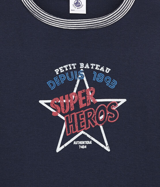 tee-shirt manches longues petit garçon bleu SMOKING