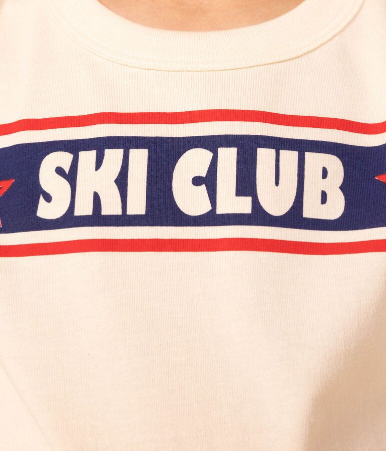 Tee-shirt manches longues en coton enfant fille / gar&ccedil;on &eacute;cru